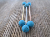 Turquoise Howlite 14G Industrial Surgical Steel Barbell Piercing 14G (1.6mm) 32mm 35mm 38mm
