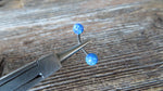 Custom Lengths Blue 5mm and 6mm Double Opals Belly Ring Christina VCH 14G (1.6mm) Piercing Opal Belly Ring Hood Piercing