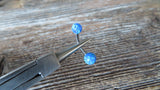 Custom Lengths Blue 5mm and 6mm Double Opals Belly Ring Christina VCH 14G (1.6mm) Piercing Opal Belly Ring Hood Piercing
