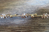 Silver Vine CZ Industrial Surgical Steel Barbell Piercing 14G (1.6mm) 32mm 35mm 38mm
