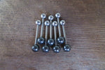 Hematite Natural Stone 14G Surgical Steel or Titanium Ti6Al4V ELI Implant Grade Tongue Ring