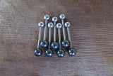 Hematite Natural Stone 14G Surgical Steel or Titanium Ti6Al4V ELI Implant Grade Tongue Ring