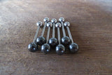 Hematite Natural Stone 14G Surgical Steel or Titanium Ti6Al4V ELI Implant Grade Tongue Ring
