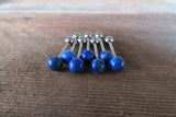 Blue Jasper Natural Stone 14G Surgical Steel or Titanium Ti6Al4V ELI Implant Grade Tongue Ring