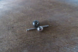 Hematite Natural Stone 14G Surgical Steel or Titanium Ti6Al4V ELI Implant Grade Tongue Ring