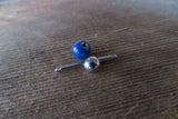 Blue Jasper Natural Stone 14G Surgical Steel or Titanium Ti6Al4V ELI Implant Grade Tongue Ring