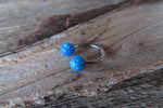 Blue Opal 6G 8G 10G 12G 14G Horseshoe Septum 100% Surgical Steel Externally Threaded Piercing 10G (2.5mm) 12G (2.0mm) 14G (1.6mm)