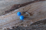 Blue Opal 6G 8G 10G 12G 14G Horseshoe Septum 100% Surgical Steel Externally Threaded Piercing 10G (2.5mm) 12G (2.0mm) 14G (1.6mm)