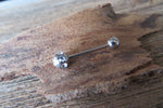 Bling Clear Crystal 100% Surgical Steel 316L Barbell Tongue Ring 14G (1.6mm) Piercing
