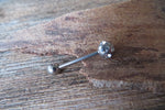 Bling Clear Crystal 100% Surgical Steel 316L Barbell Tongue Ring 14G (1.6mm) Piercing