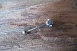 Bling Clear Crystal 100% Surgical Steel 316L Barbell Tongue Ring 14G (1.6mm) Piercing