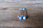 Rose Gold Ion Plated Lavender Opal 100% Surgical Steel Industrial Scaffold Barbell 14G (1.6mm) Piercing Minimalist