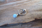 White Opal Vertical Hood Piercing 14G 12G 10G Slave Ring VCH Curved Barbell Jewelry 14G (1.6mm) 12G (2.0mm) 10G (2.5mm) VCH Belly Ring