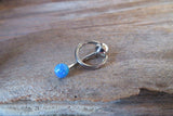 White Opal Vertical Hood Piercing 14G 12G 10G Slave Ring VCH Curved Barbell Jewelry 14G (1.6mm) 12G (2.0mm) 10G (2.5mm) VCH Belly Ring