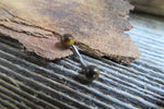 16G Tiger Eye Natural Stone Internally Threaded Surgical Steel Barbell Curve Eyebrow Ring 16G (1.2mm) Piercing