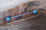 Light Baby Blue Opal Stone Pregnancy Bio-flex Biolex Bioplast Retainer Piercing Belly Ring