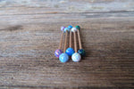 Rose Gold Ion Plated White Opal 100% Surgical Steel Industrial Scaffold Barbell 14G (1.6mm) Piercing