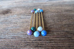 Gold Ion Plated Lavender Opal 100% Surgical Steel Industrial Scaffold Barbell 14G (1.6mm) Piercing Minimalist