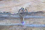 White Opal Vertical Hood Piercing 14G 12G 10G Slave Ring VCH Curved Barbell Jewelry 14G (1.6mm) 12G (2.0mm) 10G (2.5mm) VCH Belly Ring