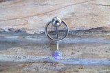White Opal Vertical Hood Piercing 14G 12G 10G Slave Ring VCH Curved Barbell Jewelry 14G (1.6mm) 12G (2.0mm) 10G (2.5mm) VCH Belly Ring