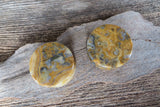 Crazy Lace Agate Natural Stone Flared Ear Plugs Full Pair of Two Ear Plugs