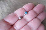 Turquoise Howlite Stone Floating Minimalist 100% Surgical Steel Belly Ring 14g VCH Internally Threaded Piercing Custom Lengths