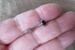 Black Obsidian Floating Minimalist 100% Surgical Steel Disk End Belly Ring 14g VCH Internally Threaded Piercing Custom Lengths