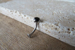 Black Obsidian Floating Minimalist 100% Surgical Steel Disk End Belly Ring 14g VCH Internally Threaded Piercing Custom Lengths
