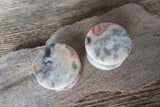 Crazy Lace Agate Natural Stone Flared Ear Plugs Full Pair of Two Ear Plugs