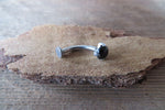 Black Obsidian Floating Minimalist 100% Surgical Steel Disk End Belly Ring 14g VCH Internally Threaded Piercing Custom Lengths