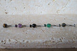 Amethyst Titanium Ti6Al4V ELI Implant Grade Natural Stone Minimalist VCH Floating Belly Ring Curve 14g Internally Threaded Piercing