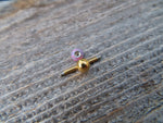 Gold IP White Fire Opal 100% Surgical Steel Stone Barbell Tongue Ring 14G (1.6mm) Piercing Custom Lengths