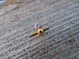 Gold IP White Fire Opal 100% Surgical Steel Stone Barbell Tongue Ring 14G (1.6mm) Piercing Custom Lengths