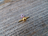 Gold IP Navy-Blue Green Fire Opal 100% Surgical Steel Stone Barbell Tongue Ring 14G (1.6mm) Piercing Custom Lengths