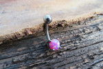 Rose Gold Ion Plated Fire Opal Belly Ring 14g (1.6mm) Piercing VCH