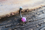 Rose Gold Ion Plated Fire Opal Belly Ring 14g (1.6mm) Piercing VCH