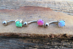 Blue Fire Opal Belly Ring 14g (1.6mm) Piercing VCH