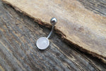 Tiger Eye Minimalist 8mm Natural Stone 100% Surgical Steel Belly Ring 14g (1.6mm)
