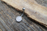 Tiger Eye Minimalist 8mm Natural Stone 100% Surgical Steel Belly Ring 14g (1.6mm)