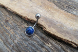 Ruby Zoisite Minimalist 8mm Natural Stone 100% Surgical Steel Belly Ring 14g (1.6mm)