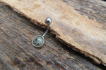 Tiger Eye Minimalist 8mm Natural Stone 100% Surgical Steel Belly Ring 14g (1.6mm)