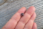 Garnet 7mm Domed Natural Stone Barbell Tongue Ring 14g (1.6mm) Piercing Custom Lengths