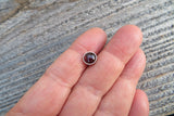 Garnet 7mm Domed Natural Stone Barbell Tongue Ring 14g (1.6mm) Piercing Custom Lengths