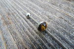 Garnet 7mm Domed Natural Stone Barbell Tongue Ring 14g (1.6mm) Piercing Custom Lengths