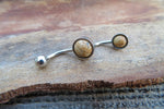Picture Jasper Minimalist 6mm or 8mm Natural Stone 100% Surgical Steel Belly Ring 14g (1.6mm)