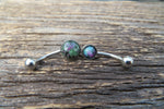 Ruby Zoisite Minimalist 6mm or 8mm Natural Stone 100% Surgical Steel Belly Ring 14g (1.6mm)