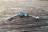 Ruby Zoisite Minimalist 6mm or 8mm Natural Stone 100% Surgical Steel Belly Ring 14g (1.6mm)