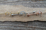 Crescent Moon Gold Ion Plated Surgical Steel 316L Barbell Industrial Small Balls 14G (1.6mm) Piercing 32mm 35mm 38mm