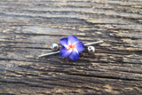 White Flower Cos Play Girly Surgical Steel 316L Barbell Industrial Small Balls 14G (1.6mm) Piercing 38mm Hawaiian Flower