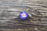 Pink Flower Cos Play Girly Surgical Steel 316L Barbell Industrial Small Balls 14G (1.6mm) Piercing 38mm Hawaiian Flower
